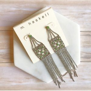 M. HASKELL faux peridot dangle earrings